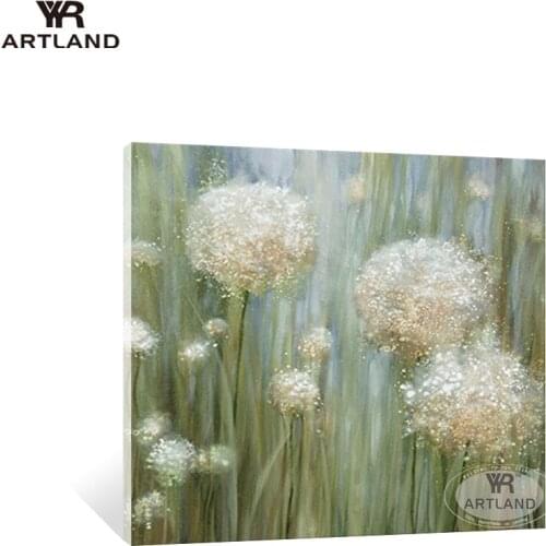 Beautiful picture for home wall decoration handmade oil painting on canvas Dandelion flower wall poster for living room bedroom