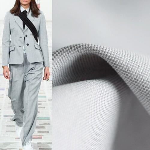 Red Raspberry Italy Light Grey Yarn Dyed Linen Flax Fabric Garment Material Autumn Women Suit Coat Sewing DIY Cloth Freeshipping