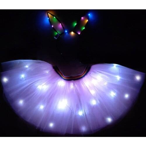 Colorful Led Luminous Costume Clothes Dancing LED Growing Lighting Robot Suits Clothing birthday skirt Set Event Party