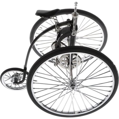 Diecast 1/10 Racing Bike Model, High Wheel Tricycle Cycling Toy