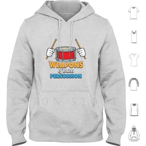 Weapons Of Mass Percussion Gift Men Hoodies Long Sleeve Band Bass Big Clarinet Drum Drumming