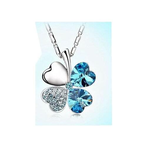 Wholesale Yayi Jewelry Fashion Romantic Glass Crystal Silver Color Engagement Small Chain Angel Wings Woman Pendant Necklace