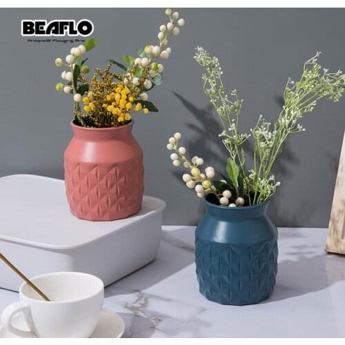 Plastic Flower Vase Decoration Home Imitation Ceramic Flower Pot Table Arrangements Nordic Vase For Living Room Home Decor