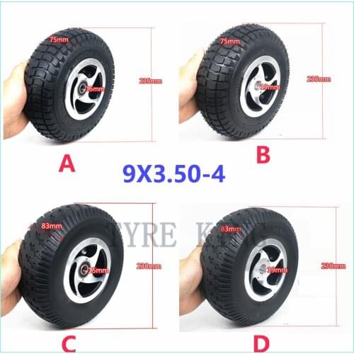 9 Inch 9x3.50-4 Pneumatic Tire Solid Tyre Wheel Fits Scooter Pocket Bike Electric Tricycle 9*3.50-4 Explosion-proof Wheel Parts