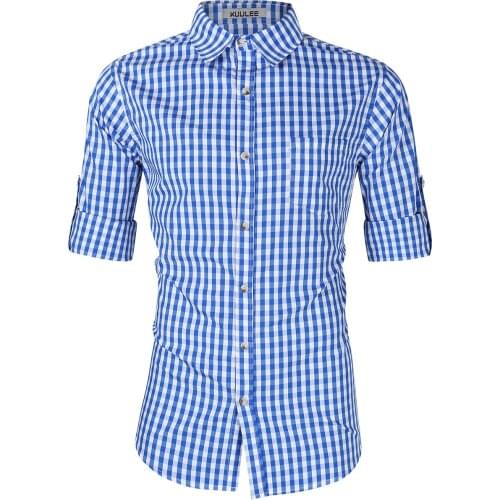 [ German Size ] Men Oktoberfest Plaid Long Sleeve Slim Fit Classical Shirt for Oktoberfest Festival Costumes [ Clearance Sale ]