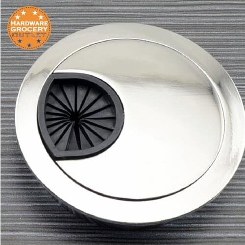 Silver Tone Cord Away Master Adjustable Wire Organizer Grommet 3PCS Cable Holder 50mm