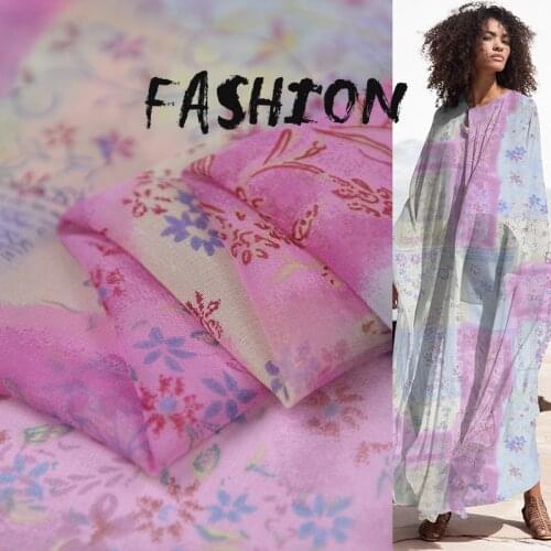 1 Meter Silk Fanghua Beautiful Georgette Fabric Translucent + Charming