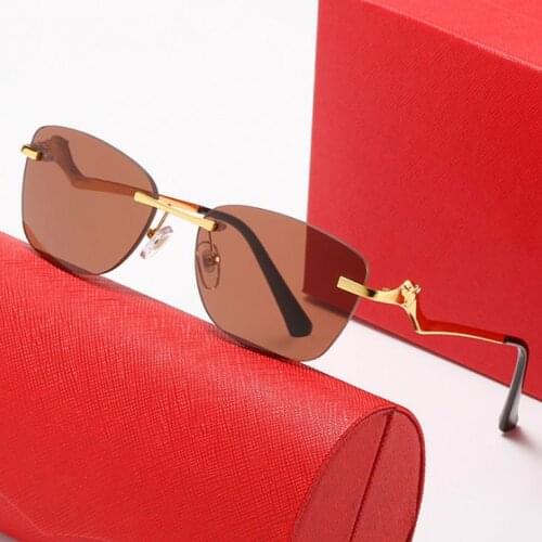 Pawes Brand designer women Sunglasses Fashion Matel Frame for Men Vintage Driving Glasses Ladies Eyewear Optical Frameless