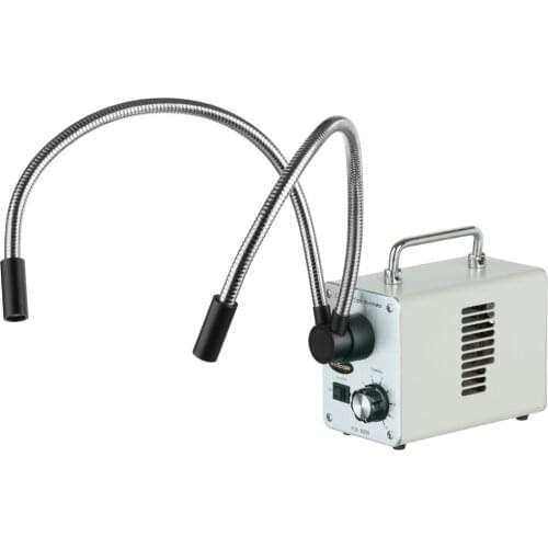 AmScope 30W LED Fiber OpticDual Gooseneck Lights Microscope Illuminator LED-30WY