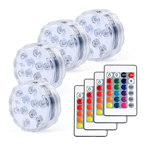 LED Lights Underwater Night Lamp Waterproof Multi Color Submersible Tea Light Vase Bowl Party Wedding Christmas Decoration