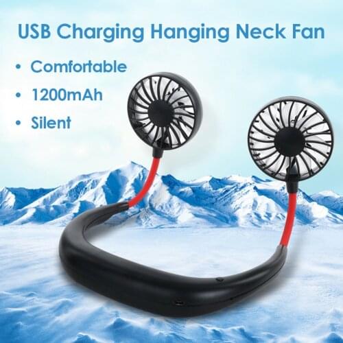 USB Rechargeable Personal Neck Fan 360 Adjustable Mini Wearable Neckband Fan Personal Space Cooling Fan for Home