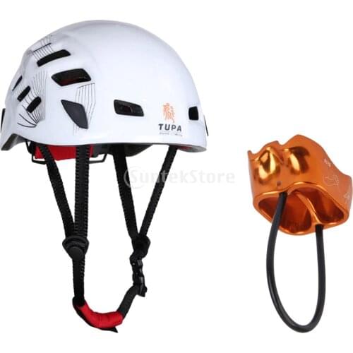 Climbing Helmet Safety Equip Protect Gear for Outdoor Mountaineering Rappelling Arborist + Belay Device