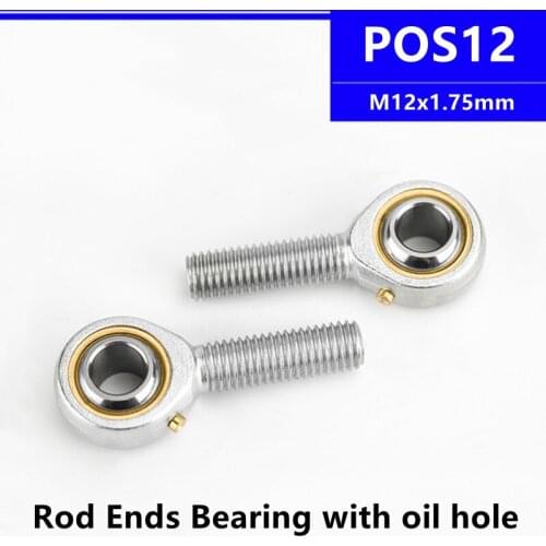 10Pcs POS12 M12x1.75mm Fish Eye Rod Ends Bearing Male Thread Universal Knuckle Ball Joint