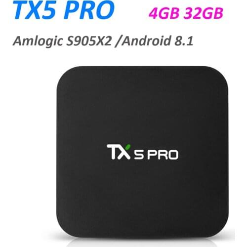 10pcs TX5 pro DDR 4GB 32GB 2.4G 5G Dual WiFi 100M LAN BT Android 8.1 TV Box Amlogic s905X2 Media Player