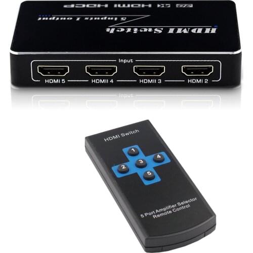 1080P 3D 4K HDMI Video Switch 5 Input 1 Output 5x1 Converter Display for PS3 PS4 PS5 DVD Xbox Laptop PC To TV Monitor Projector