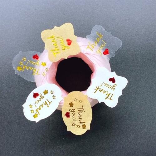 120 Pcs/lot Cute Thank You Labels Stationery Sticker Polygon Paper Label Adhesive Gift