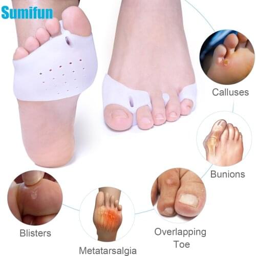 4pcs/2pairs Forefoot Pads Hallux Bunion Corns Overlapping Toe Separator Cushions Protector Thumb Valgus Foot Care Pedicure D3498