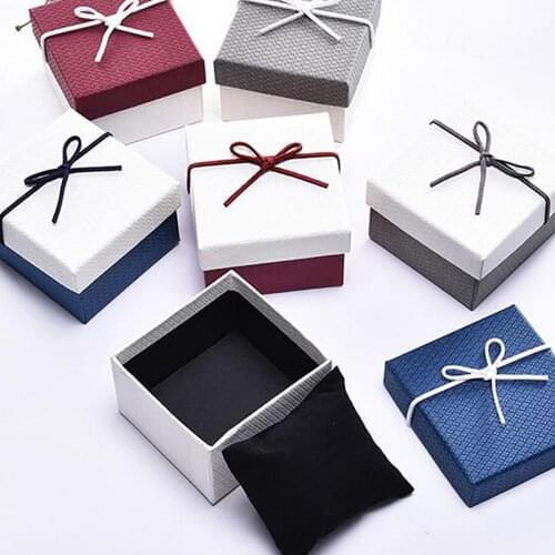 50% Hot Sales Fashion Bowknot Square Mesh Multiple Colors Jewelry Gift Packing Storage Box