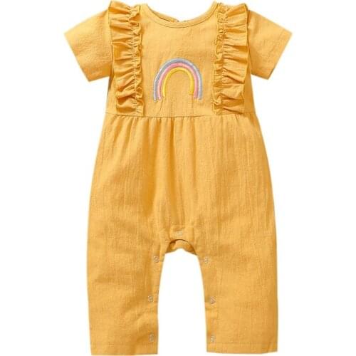 Bobora Romper Baby Girls and Toddler Playsuit Overalls Onepiece Cotton Ruffles Romper Baby Bodysuit