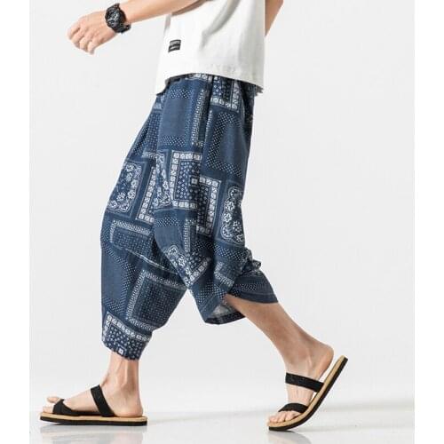 Casual Mens Linen Summer Harlan Linen Pants Mens Full-length Solid Light Linen Cotton Mens Loose Pants Linen Trousers Mens Co