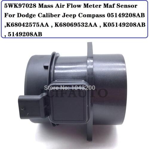 5WK97028 Mass Air Flow Meter Maf Sensor For Dodge Caliber Jeep Compass 05149208AB ,K68042575AA , K68069532AA , K05149208AB