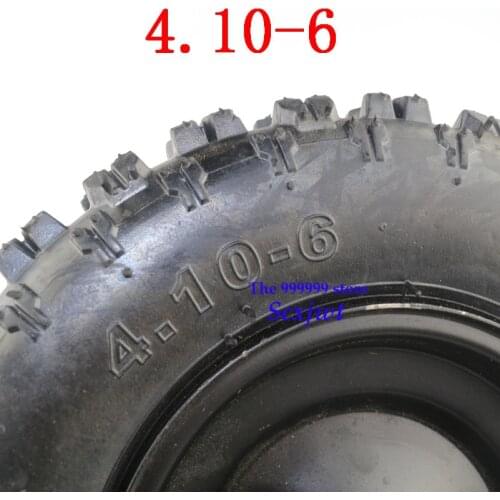 ATV wheels 4.10-6 tyre and rim ATV Quad Go Kart 47cc 49cc Chunky 4.10-6 Tire Inner Tube Fit All Models