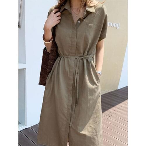 Summer WomenS Dress 2021 Shirt Dress Long Evening Female Vintage Maxi Pure Oversize Beach Women Dresses Casual Elegant Prom