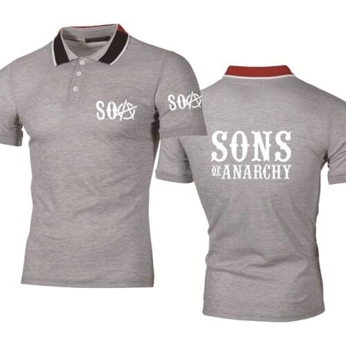 SOA Sons of anarchy the child Fashion SAMCRO Print polo shirt Men/women Fashion short sleeve Cotton Casual Mens Wear