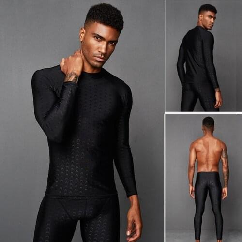 Imitation shark skin lycra spandex swimsuit mens top rash guard suit quick-drying swimsuit