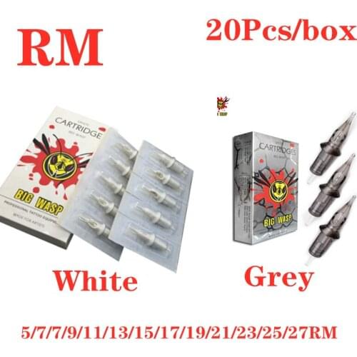 2021 New Permanment Make Up Standard Grey White Tattoo Cartridge Needle Round Magnum 0.3mm 0.35mm # 1005RM 1205RM 20PCS/Box