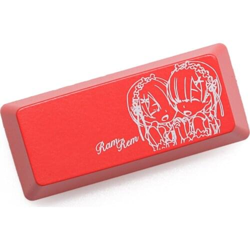 Novelty Shine Through Keycaps ABS Etched Shine-Through Re:Life in a different world from zero black red custom enter Ram Rem