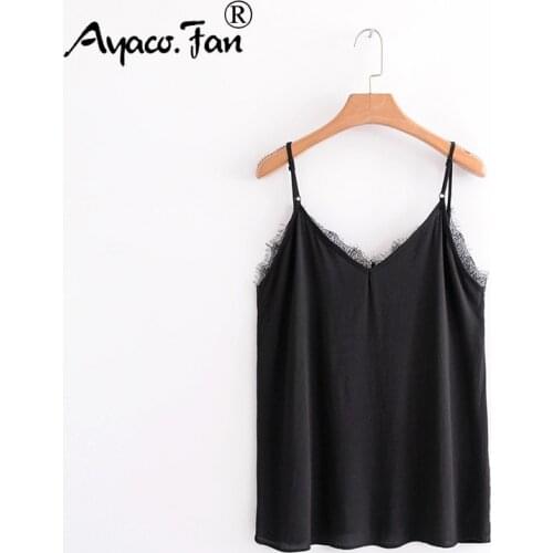 New Sexy Underwear Women Black Camisoles Female Tanks Sleeveless Spaghetti Strap Nightgown Lace Sexy Intimates Womens Clothing