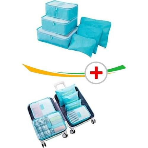 Suitcase In Regulator Organizer 6 Pieces Set-Blue 463351744