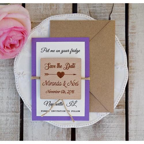 Personalized rustic Wedding Announcement arrow wooden Save the Date Magnets engagement party favors gifts invitation cards