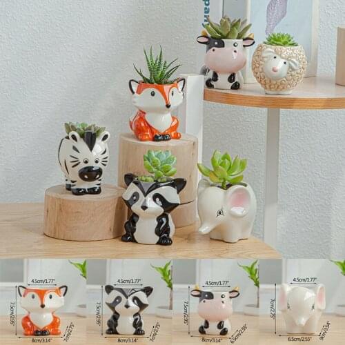 Simple And Cute Cartoon Succulent Flower Pot Desktop Ceramic Flower Pot Decoration Home Gardening Plant Ceramic Flower Pot