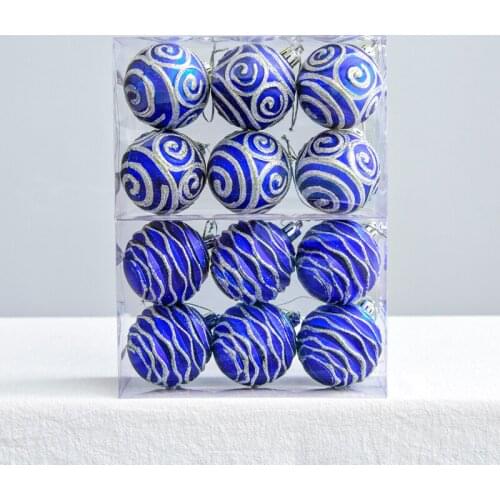 Christmas ball decoration hanging ball blue painted matte box ball Christmas Tree Decoration pendant shopping window decoration