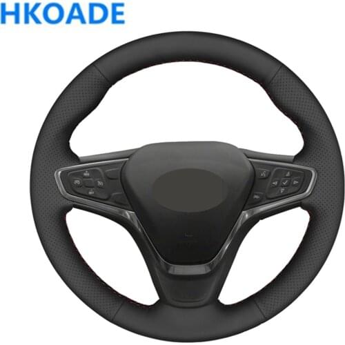 DIY Black Soft Artificial Leather Car Steering Wheel Cover For Chevrolet Malibu XL 2016-2019 Equinox 2017 Opel Ampera -E 2019