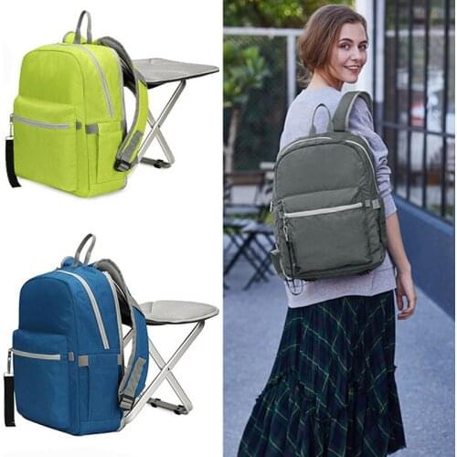 Camping Travel Folding Chair Backpack Stool Bag Wearable Waterproof for Outdoor Sport JL