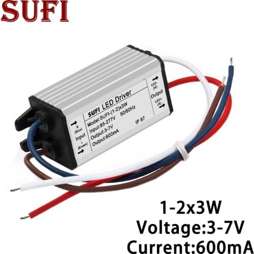 High PF Constant Current 600mA LED Driver 3W 6W 1-2x3w Lamp Lighting Transformers Power Supply AC85-277V