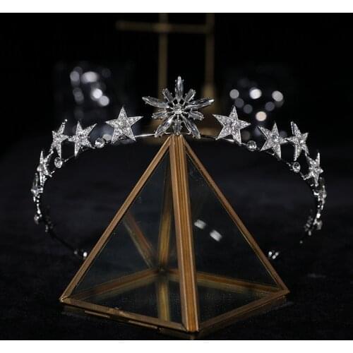 Handmade Tiaras Crowns Star Shape Bridal Hairbands Prom Bride Bridesmaid Gift Wedding Party Jewelry Hair Accessories