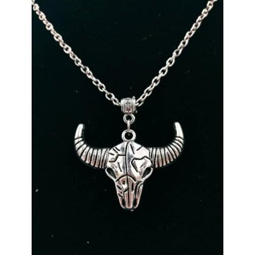New 5Pcs/1Lot Vintage Skull Bull head Charms Alloy Pendants Necklaces For Women Jewelry Gift Q123