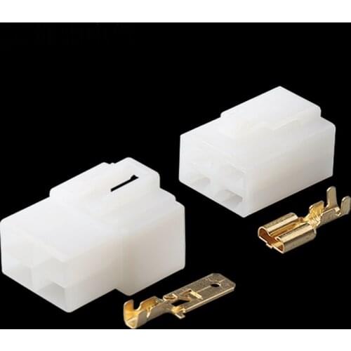 100 Sets 4 Pin 6.3 Series PA66 Female And Male Electric Plug Connector DJ7042-6.3-11 DJ7042-6.3-21