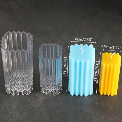 2pcs/set Square Cylinder Shaped Plastic Scented Candle Mold Soap Mould Making N58A
