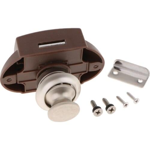 2 pcs Practical Cupboard Push Button Catch Lock Knob Cabinet Latch Pop Up Camper RV Motorhome Heatresistance