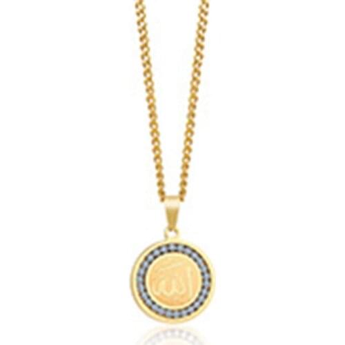 2021 Trendy Accessories Stainless Steel Zircon Material Allah Pendant Personalized And Charm Necklace Suitable For Women And Men