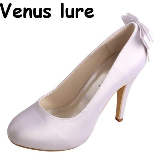 23 Colors Lady Classics Style Platform White Shoe with Bow High Heeled Size 5