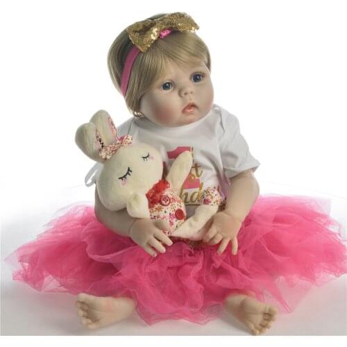 23 Inch Boneca bebes reborn inteiro corpo silicone reborn baby girl dolls toys for children gift bebe toddler reborn