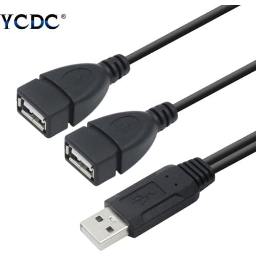 39cm Usb Extension Cable USB 2.0 A Male To Dual Female Jack Y Splitter Power Cord Charging Data Adapter Cable For Hdd PC Tablet