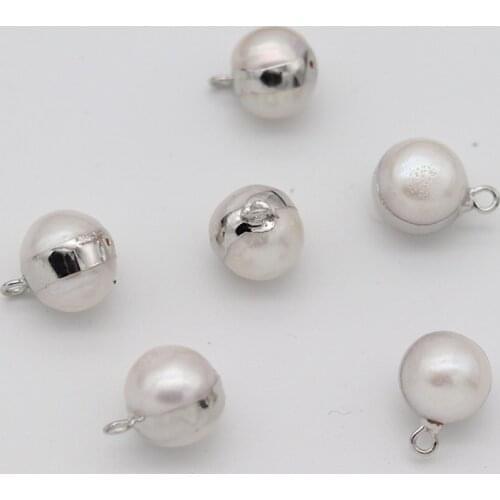 5PCS Natural Freshwater Pearl Pendants Round Pearl Pendants For Jewelry Making DIY Accessories Fit Necklaces Size 8x16-10x18mm