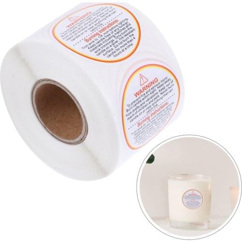 500Pcs Candle Warning Sticker Label Removable Safety Decals for Candle Jar